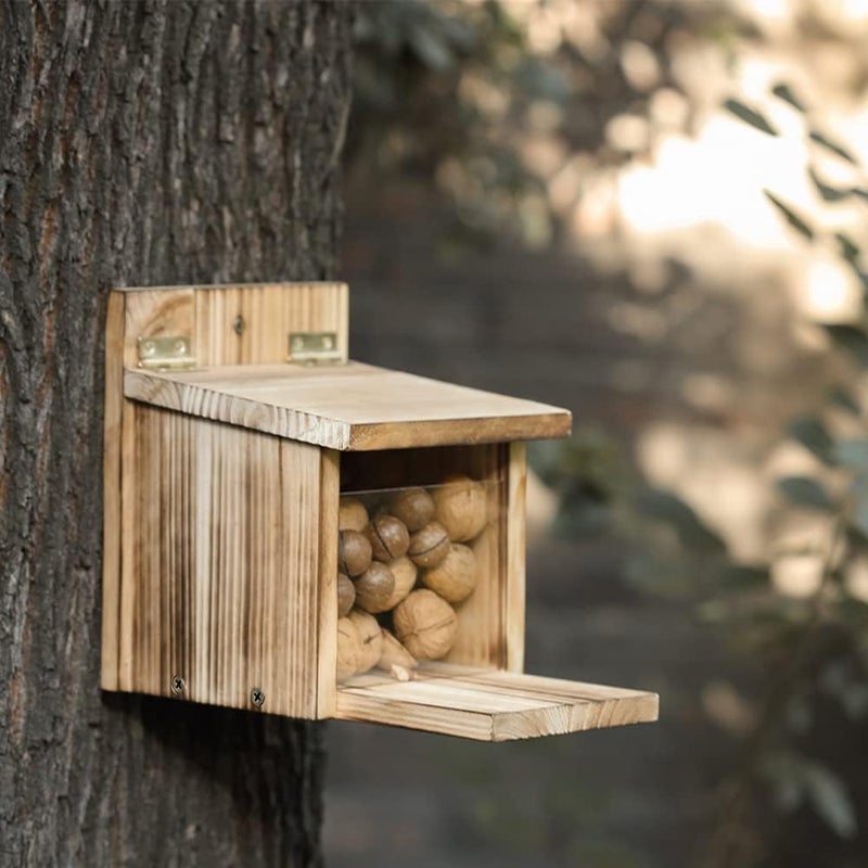 Freezing point Wooden Squirrel Feeder Picnic Table Food Feeder for Outside House Backyard Funny Gifts - Image 4